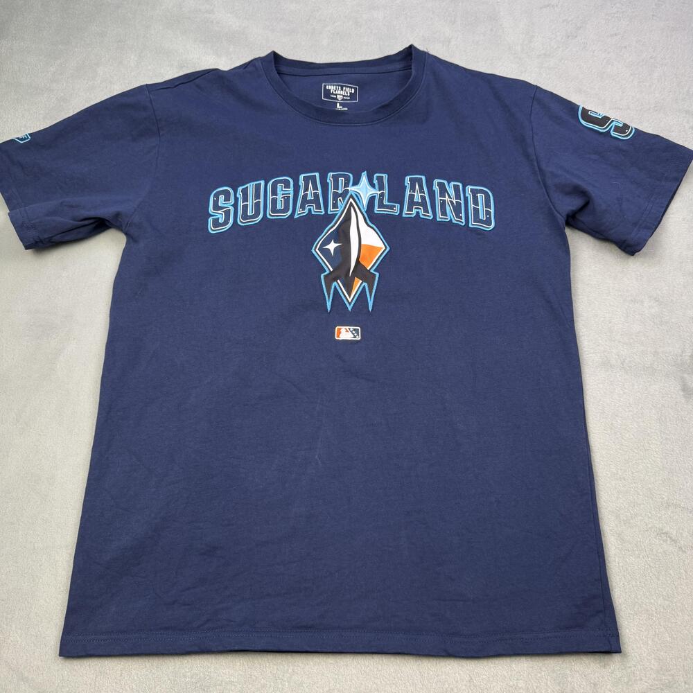 Sugar Land Space Cowboys Shirt Mens Large Blue MiLB Ebbets Field Flannels